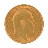 Gold coin. Half sovereign 1908