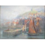 Edith Snowdon (Fl. late 19th / early 20th c) - Whitby, signed, pastel, 35.5 x 47.5cm Good original