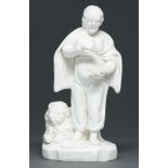 A Staffordshire white glazed earthenware figure of St Mark from the set of the Four Evangelists,