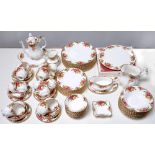 A Royal Albert Old Country Roses pattern dinner service, printed mark Spout of coffee pot chipped,