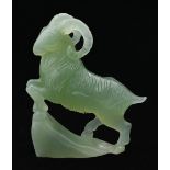 A Chinese jade carving of a goat, 11.5cm h Good condition