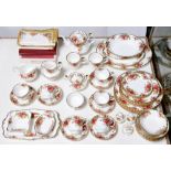 An extensive Royal Albert Old Country Roses pattern dinner service, printed marks Good condition and