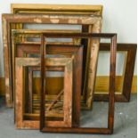 Miscellaneous 19th c rosewood and gilt picture frames, various sizes to 91 x 76cm