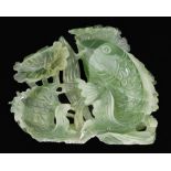 A Chinese jade carving of carp, 14cm h Good condition