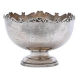 A George V silver rose bowl, 18cm diam, by Fordham & Faulkner, Sheffield 1910, 11ozs 4dwts