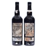 Warre's Vintage Port, 2009, two bottles, branded foil capsules, labels poor, levels good