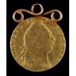Gold coin. Guinea 1791, gold mount, 8.5g