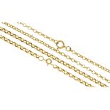 Two 9ct gold necklets, 44 and 46cm l, 14.8g Good condition