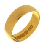 A 22ct gold wedding ring, Birmingham 1902, 4.9g, size L Slight wear scratches