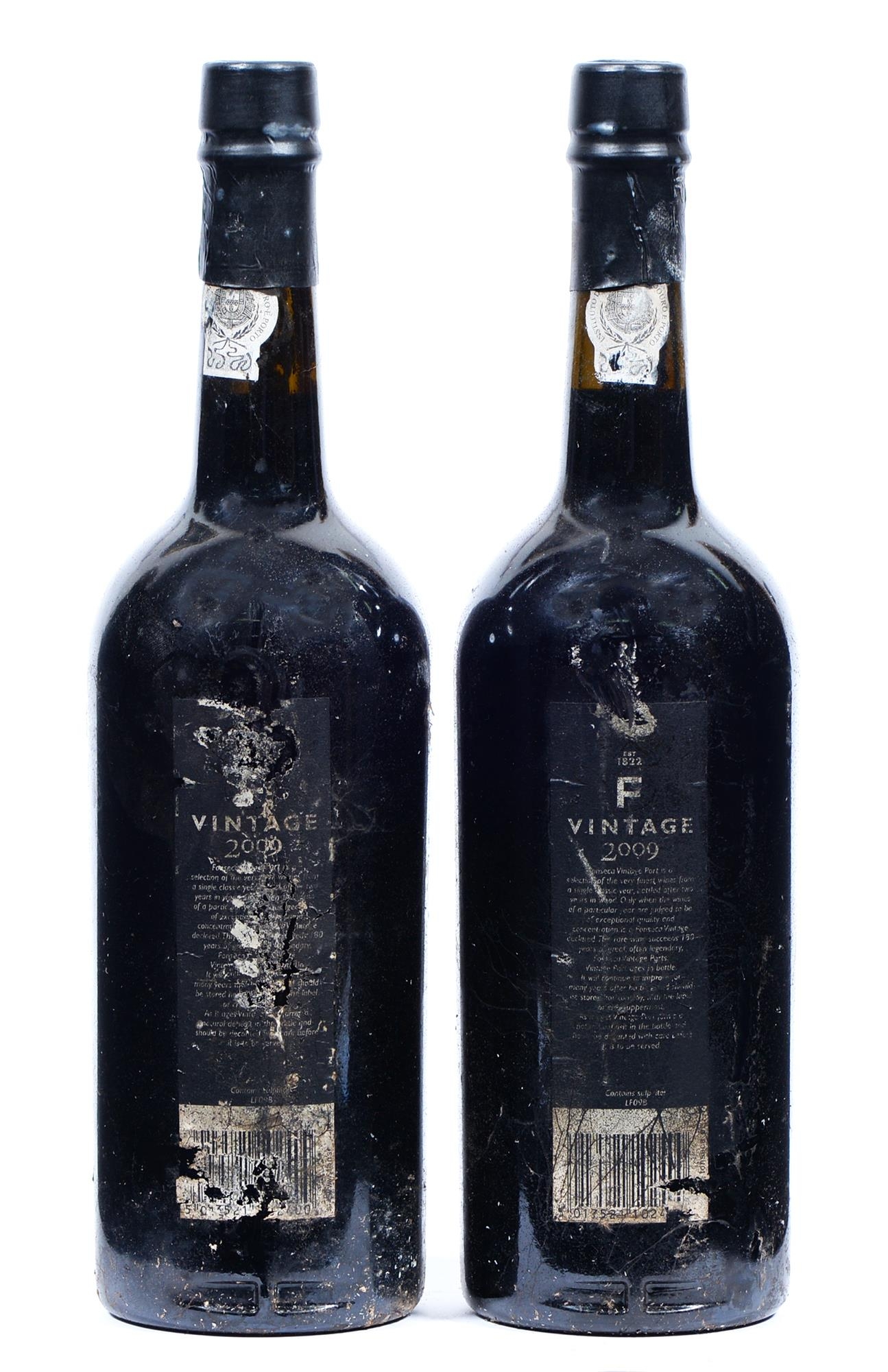 Fonseca Vintage Port, 2009, two bottles, branded foil capsules, labels poor, levels good - Image 2 of 2