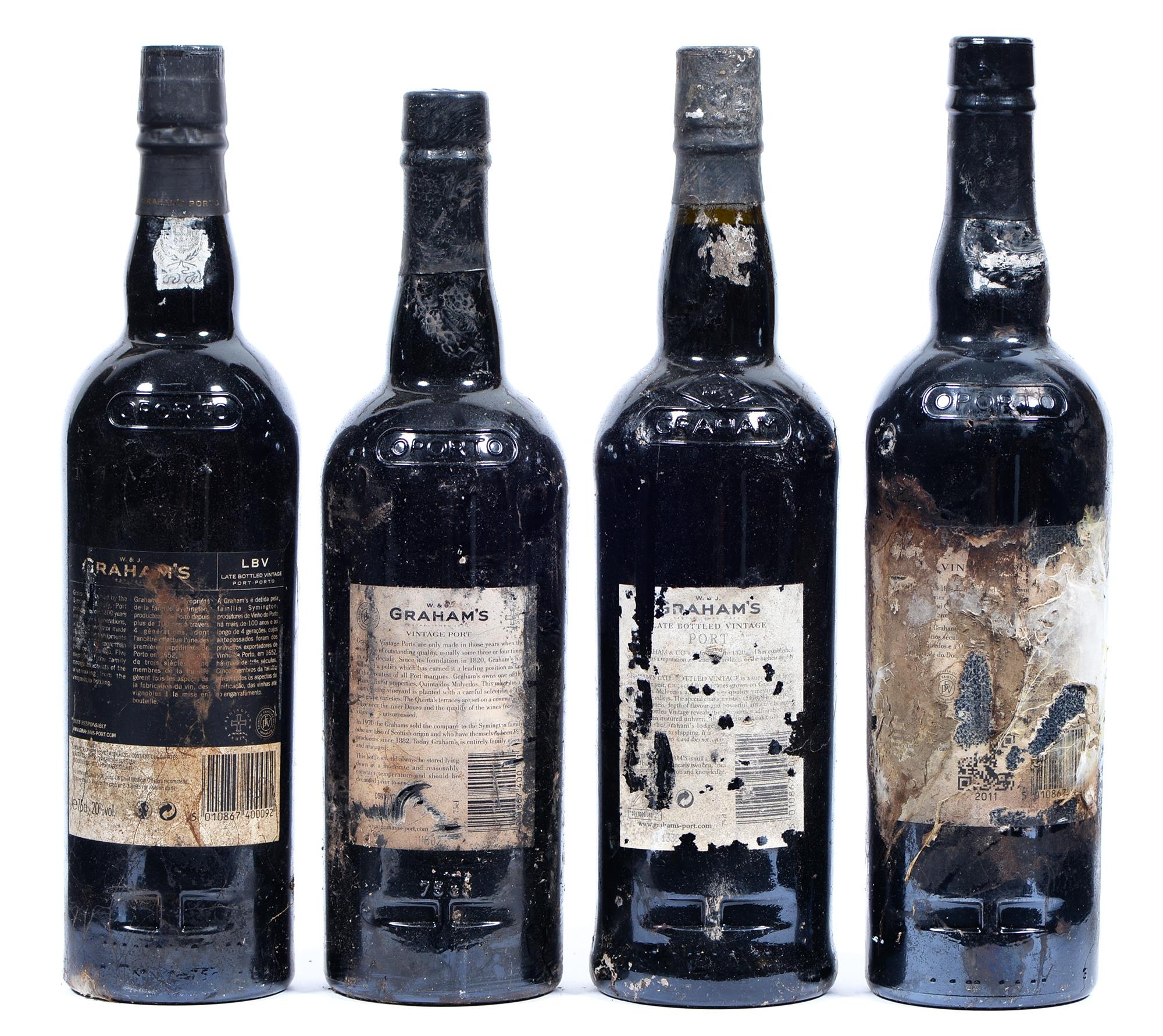 W & J Graham's Vintage Port, 1991, 1996 and two others circa 1990's / 2000's, four bottles, labels - Bild 2 aus 2