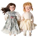 Two composition character dolls with SFBJ or German bisque head, early 20th c, 31cm h Some damage to