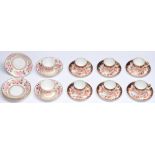 A set of six Royal Crown Derby Japan pattern coffee cans and saucers, 1937, saucer 11cm diam,