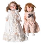 Two composition character dolls with Armand Marseille bisque head, early 20th c, 52cm h and