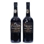 Fonseca Vintage Port, 2011, two bottles, branded foil capsules, labels poor, levels good