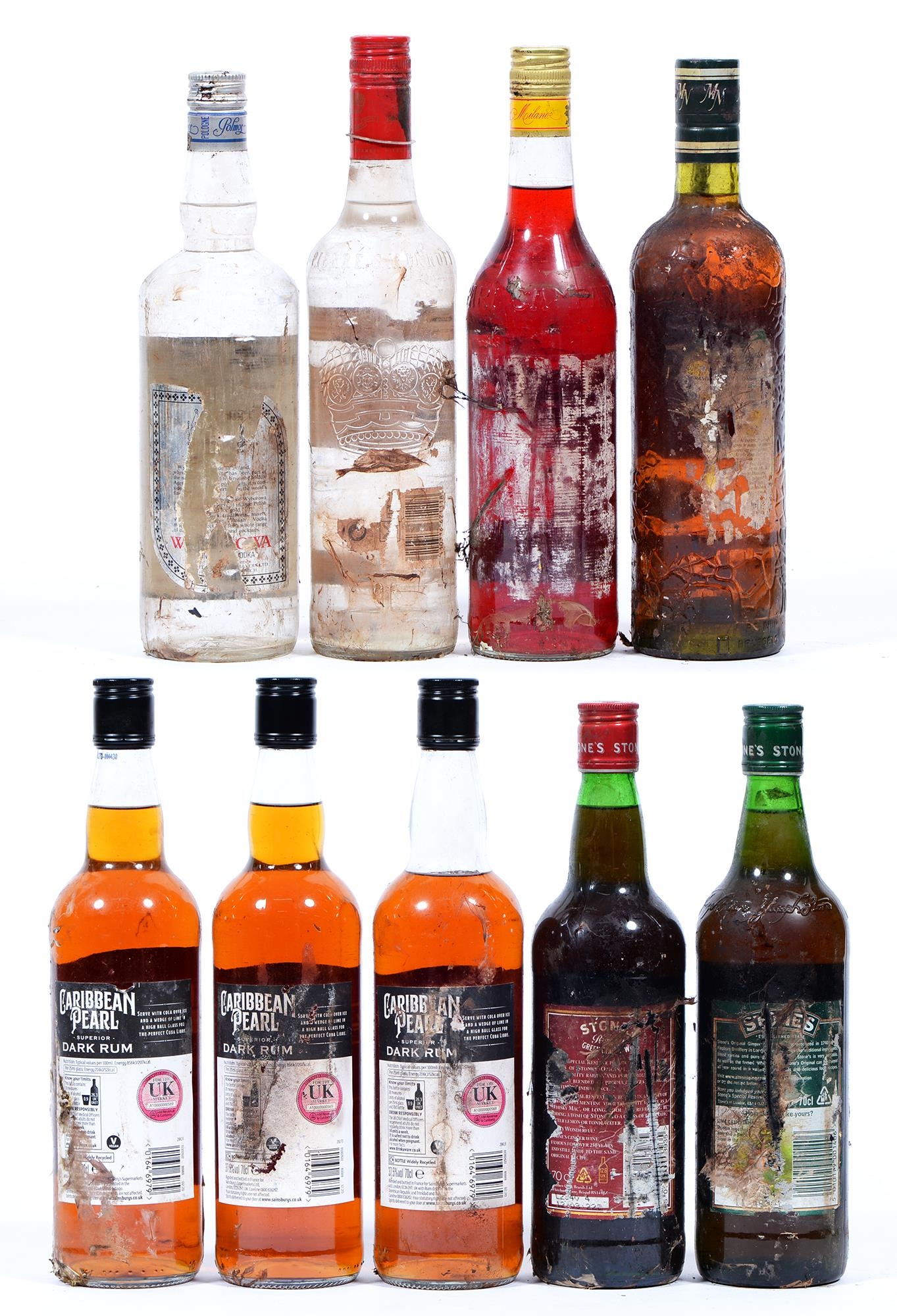 Spirits and liqueurs, to include rum (3), vodka (2), Stones Ginger Wine (2), Campari (1) and - Image 2 of 2