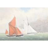 Bob McKay (b.1930) - Two Yachts, signed, watercolour, 31 x 45cm Good condition