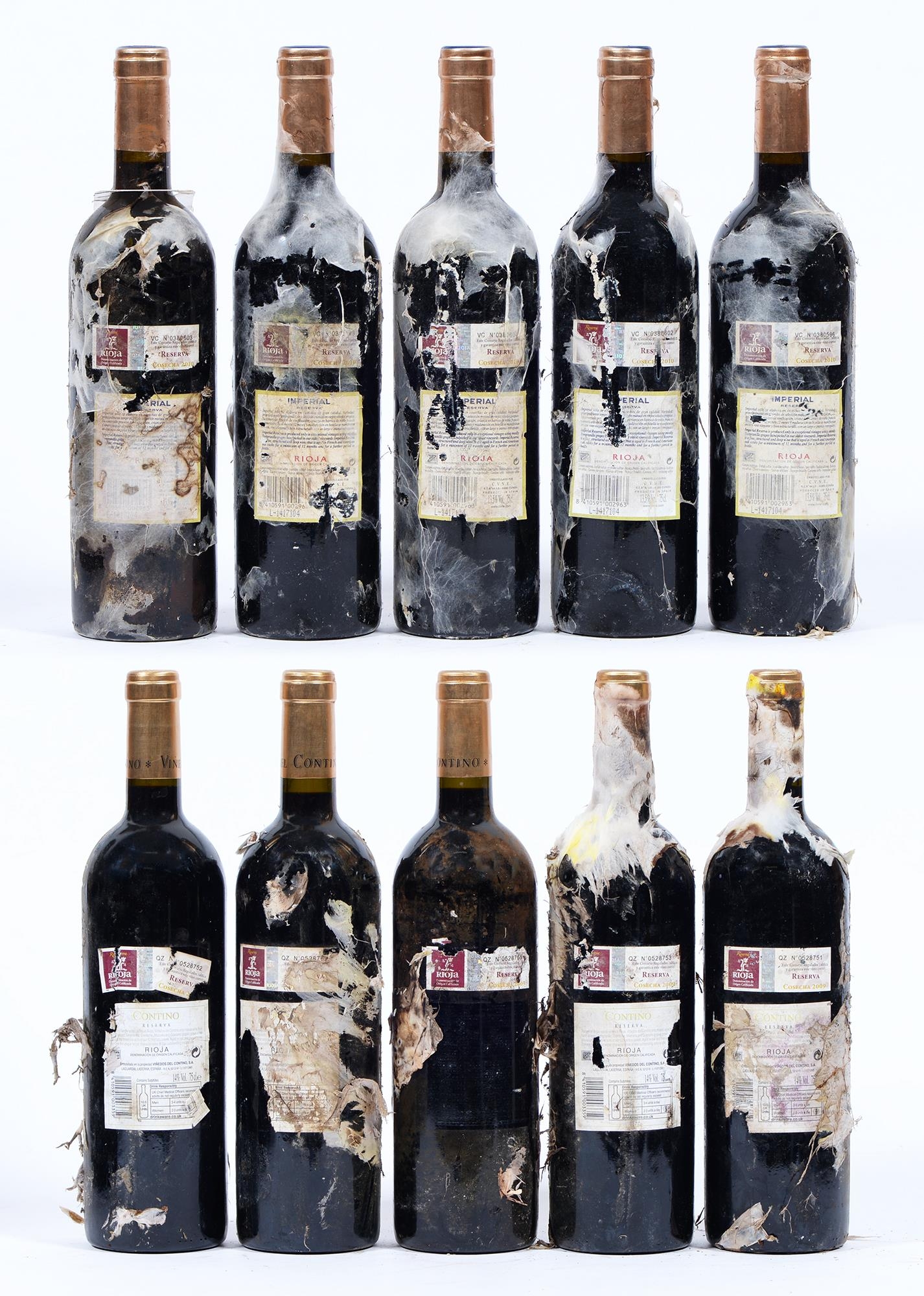 Contino Rioja Reserva, 2009, five bottles, Imperial Rioja Reserva, 2010, five bottles, levels - Bild 2 aus 2