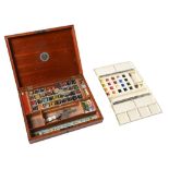 A mahogany artist's box, Reeves' Water Colour Box No 31, first half 20th c, with fitted interior and