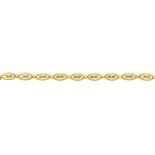 A French gold bracelet,  of pierced oval links, 13cm l, indistinct maker's and tete d'aigle