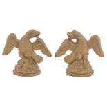 A pair of Victorian cast iron eagle doorstops, 18cm h Gold painted at later date