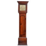 An English oak thirty hour longcase clock, R[ober]t Woollat Glastonbury, 18th c, the 10" brass