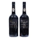 Fonseca Vintage Port, 2009, two bottles, branded foil capsules, labels poor, levels good