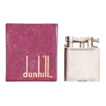 An Alfred Dunhill silver plated "Unique" lighter, 47mm h, maker's leaflet and blue and maroon card