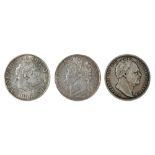 George III, Halfcrown, 2nd type 1818, almost EF; George IV, Halfcrown, 1820, almost EF, but heavy