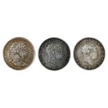 George III, Halfcrowns, 1st type 1816, good VF; 2nd type 1818, polished, good Fine; 1819 Fine (3)