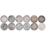 World Silver crowns, French Indo China (8); Straits Settlements (4), mostly Fine (12)