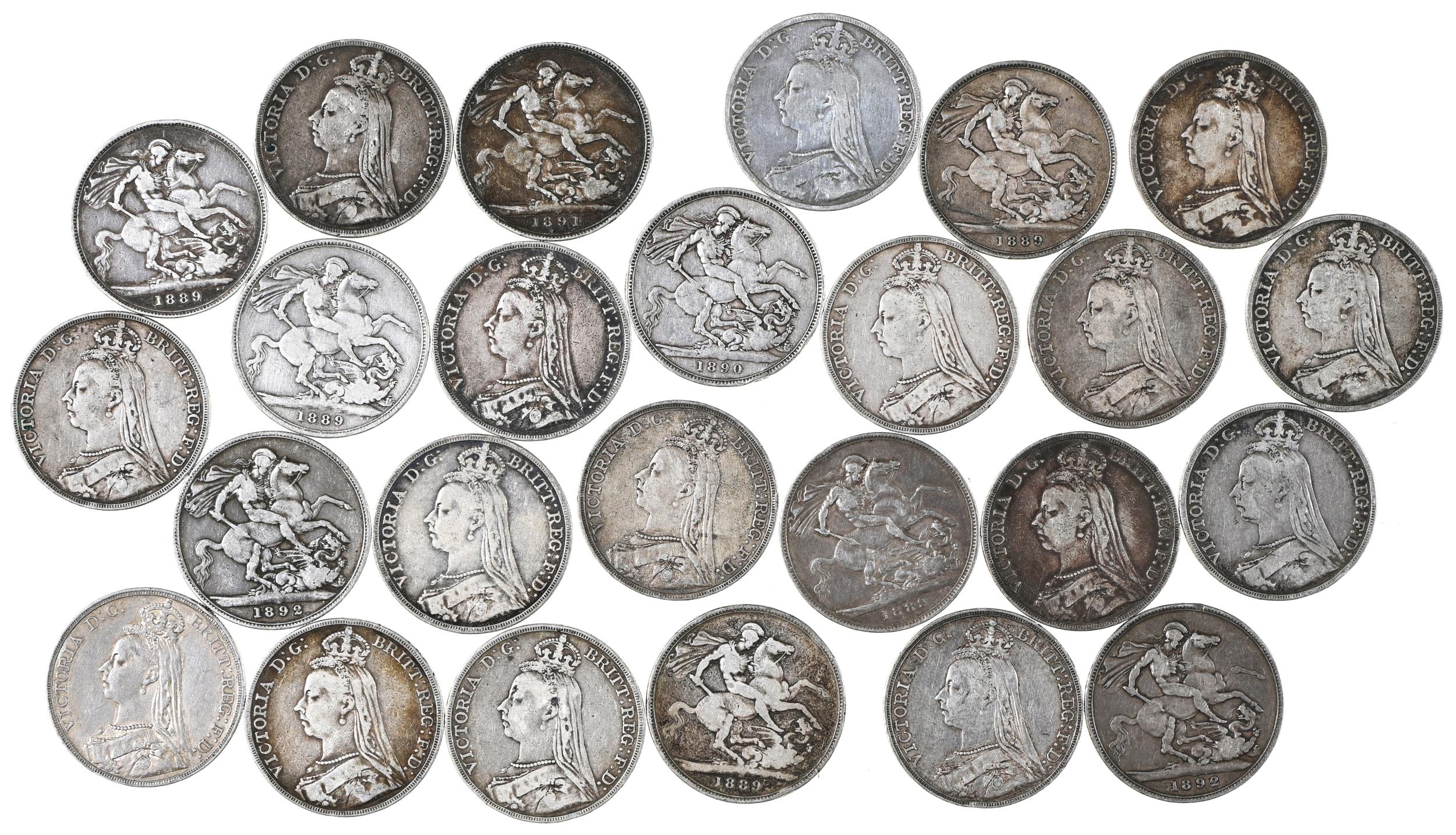 Queen Victoria, Crowns, Jubilee head 1887-92, mostly Fine (25)