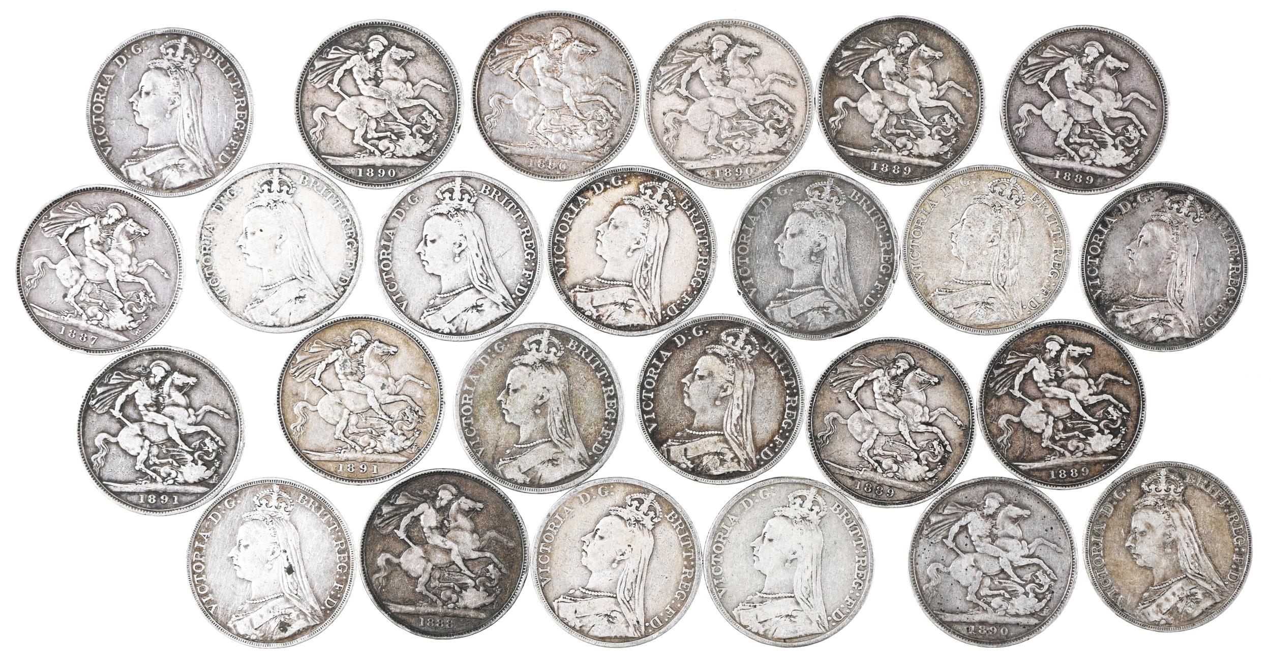 Queen Victoria, Crowns, Jubilee head 1887-92, mostly Fine (25)