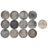 World Silver Crowns, China Dollars, one or two with chopmarks, Fine-EF (13)