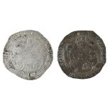 English Hammered Silver, Charles I, Halfcrown, mm unclear, quite regular flan 14.0gm ; another mm