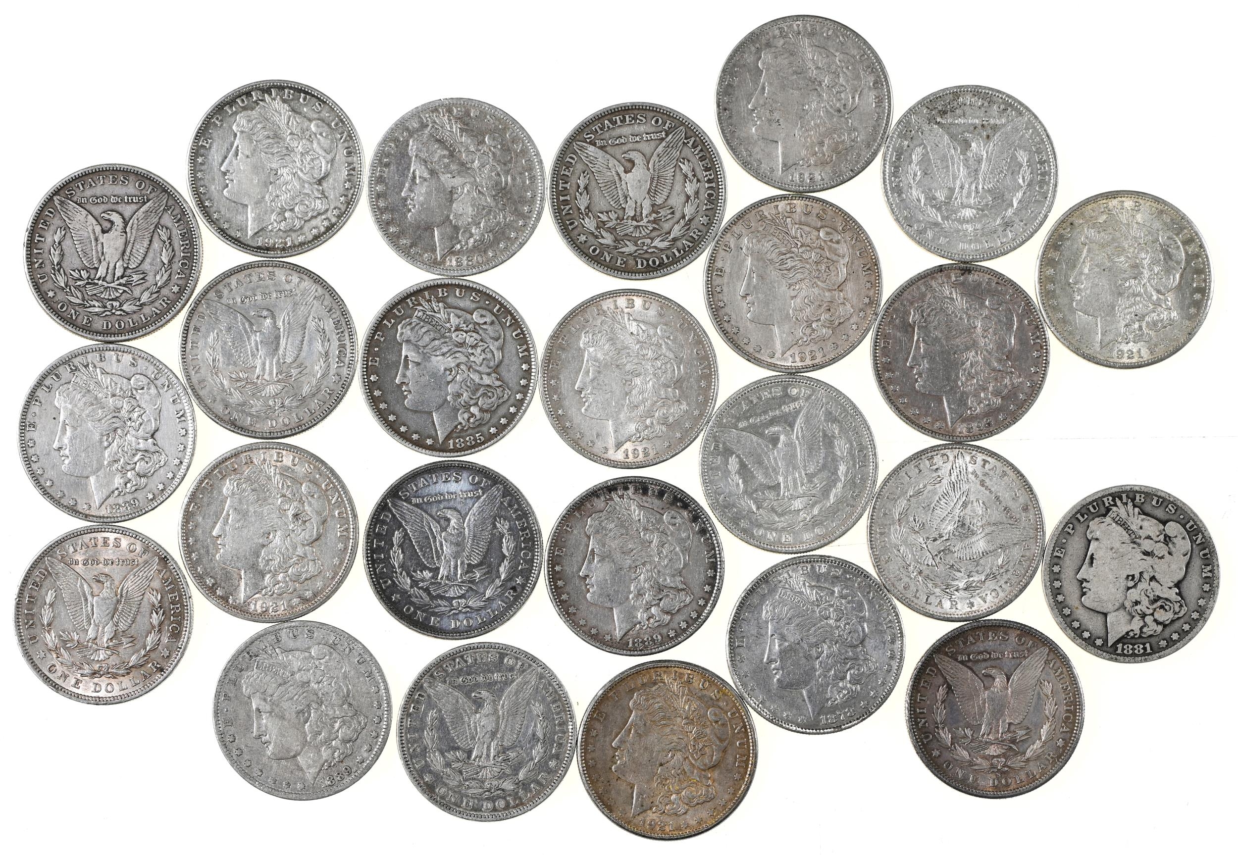 U.S.A., Silver Dollars, Morgan, Fine-VF-EF (25)