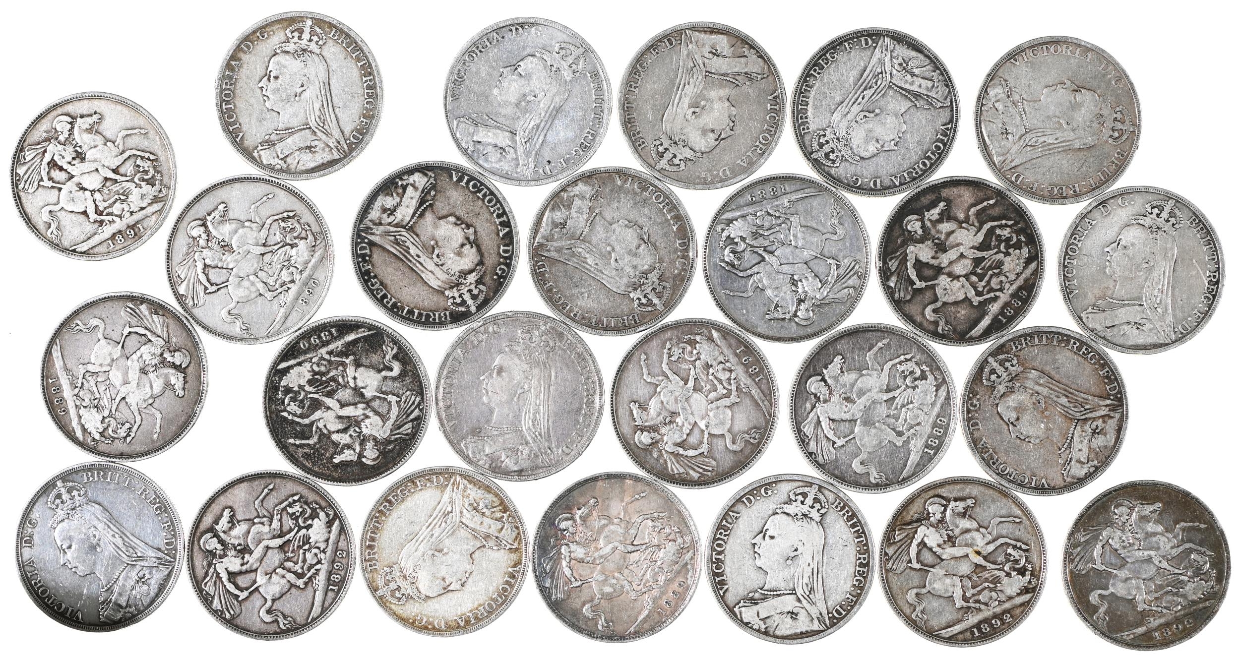 Queen Victoria, Crowns, Jubilee head 1887-92, mostly Fine (25)