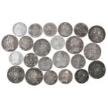 Early Milled Silver, George I 6d 1723SSC Fine; George II, 1/- (7), 6d (9); George III, 1787 1/- good