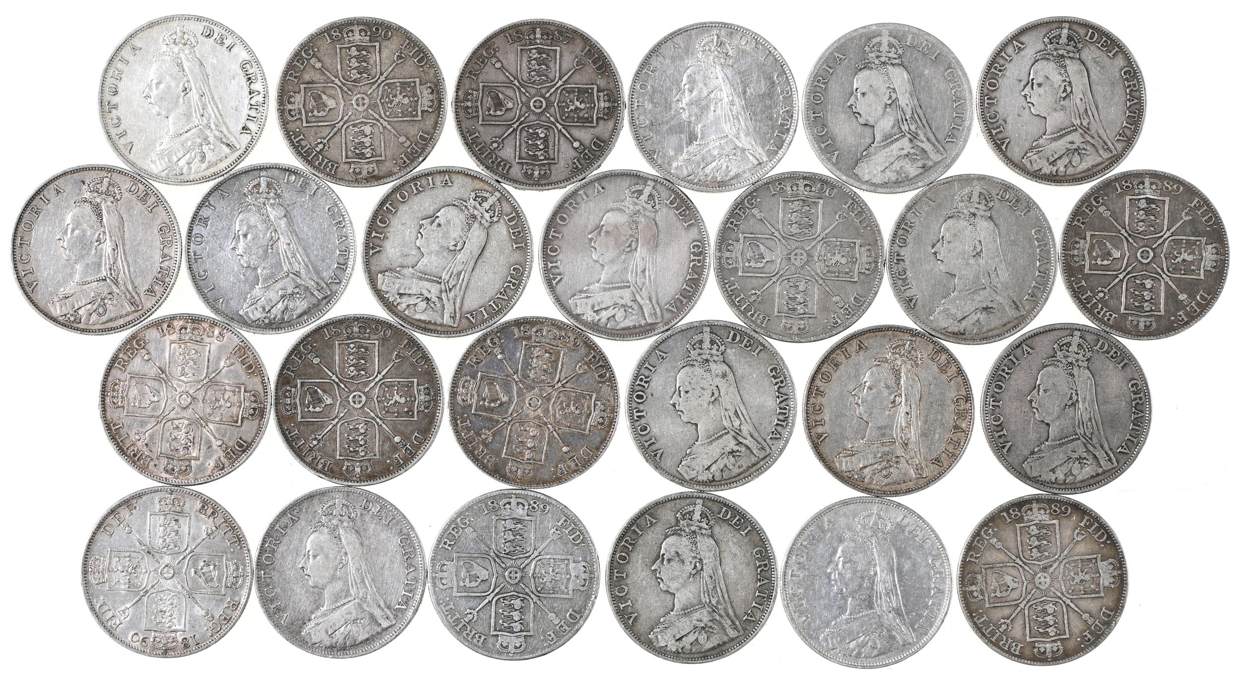 Queen Victoria, Double Florins, Jubilee head 1887-92, mostly Fine (25)