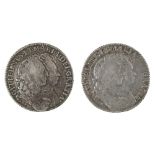 William & Mary, Shillings, 1692 mostly Fine; 1693 Fine–good Fine (2)