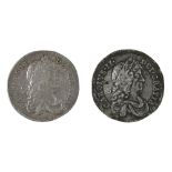 Charles II, Shillings, 1663, flaw at date, almost VF; 1679 almost VF (2)