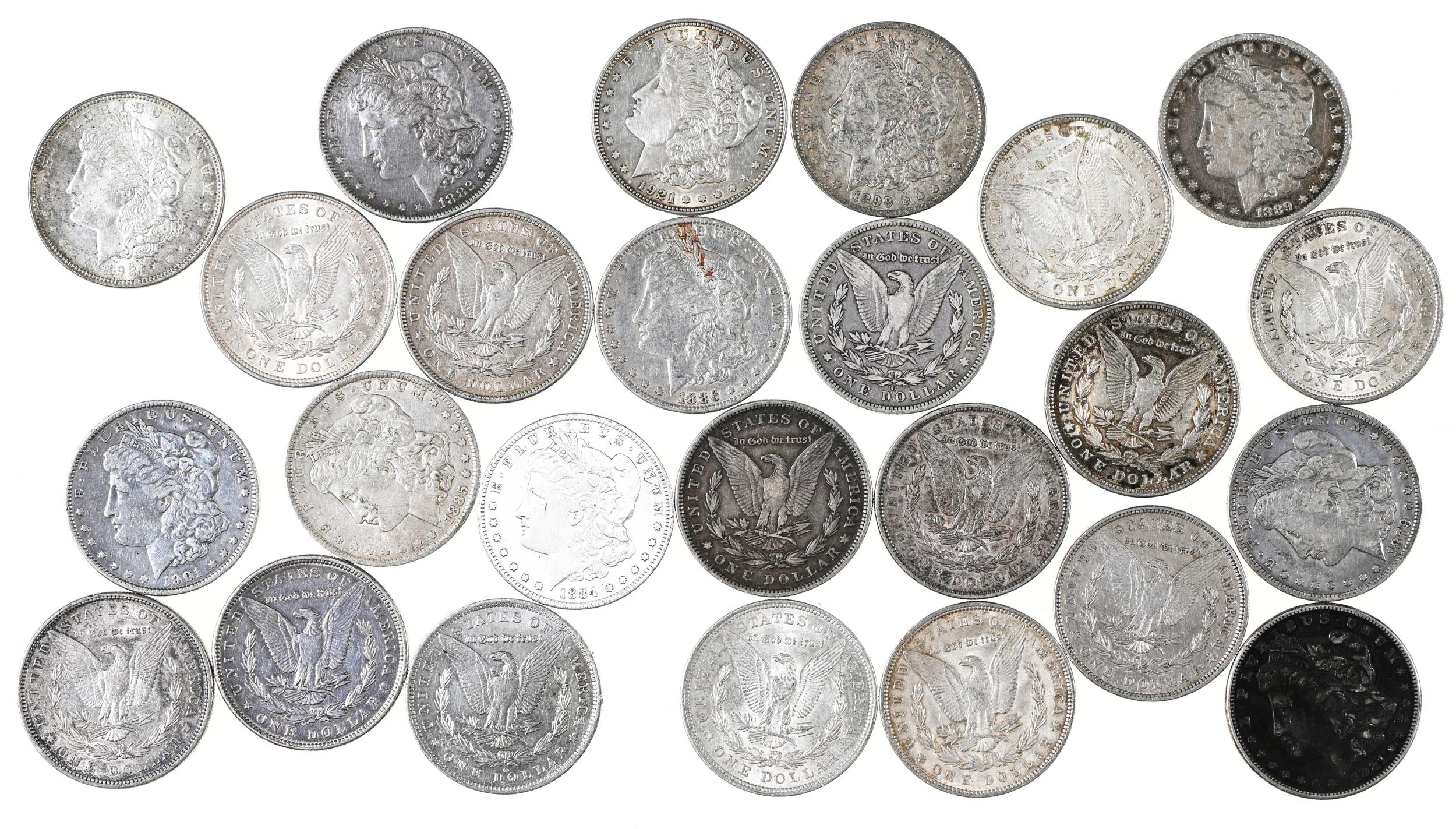 U.S.A., Silver Dollars, Morgan, Fine-VF-EF (25)