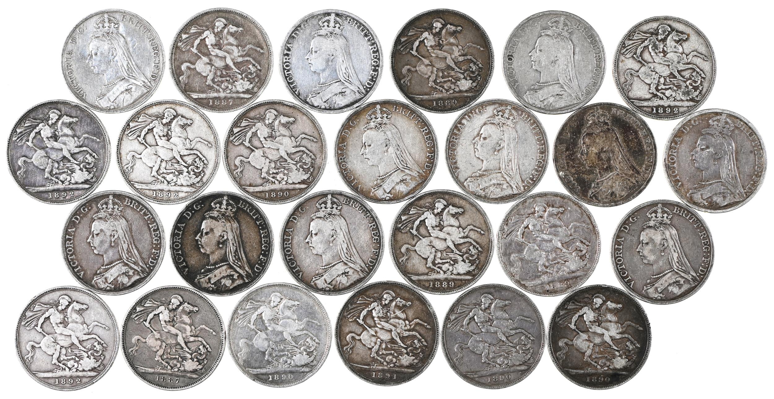 Queen Victoria, Crowns, Jubilee head 1887-92, mostly Fine (25)