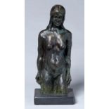 Peter James Wild (1933-2015) - Standing Female Nude, bronze, green and brown patina on marble