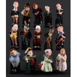 A set of fourteen Royal Doulton earthenware figures of Charles Dickens' characters, on square
