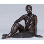 Peter James Wild (1933-2015) - Seated Female Nude, bronze, signed with initials PW, rich, even