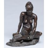 Peter James Wild (1933-2015) - Seated Female Nude, bronze, even rich brown patina, 29cm h