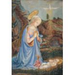 After Filippo Lippi - The Adoration of the Christ Child, watercolour and bodycolour, heightened in