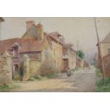Adam Knight (1855-1931) - Village Scene and Landscapes, six, all signed, watercolour, 23 x 35cm
