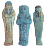 Antiquities. An ancient Egyptian turquoise faience ushabti, late Dynastic period, the XXVI